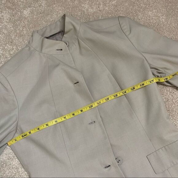 Calvin Klein Khaki Skirt Suit Nehru Collar SZ 4 - Picture 6 of 15